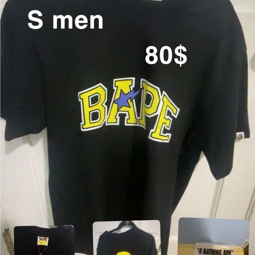 Bape Black Short Sleeve Tee with Bold Graphics